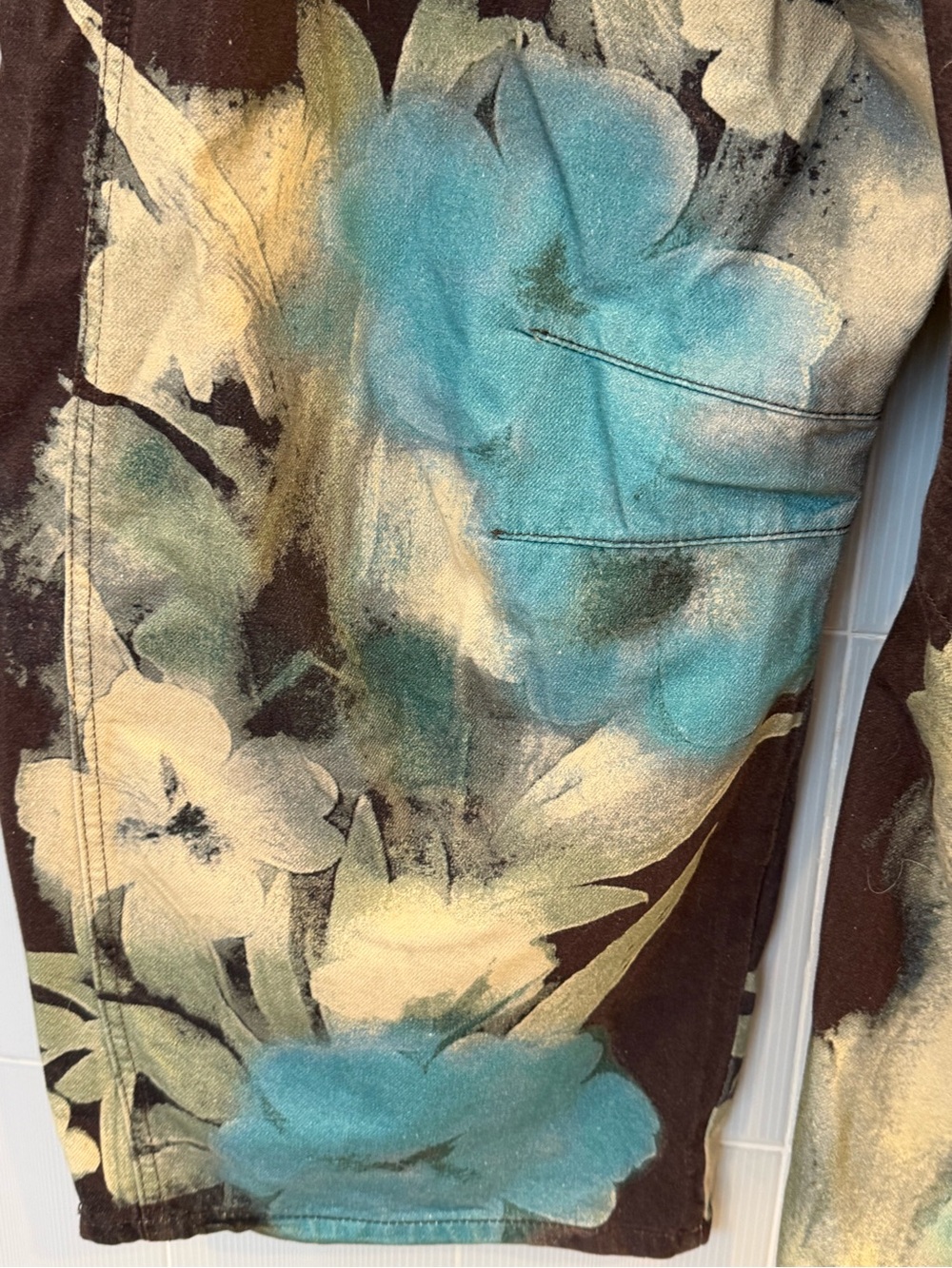 Free People Jeans with Blue Floral Print - Picture 12 of 13